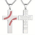 Collar de Cruz con Costura de Béisbol: Devoción Atlética y Frase Inspiradora