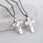 Collar de Cruz con Costura de Béisbol: Devoción Atlética y Frase Inspiradora
