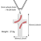 Collar de Cruz con Costura de Béisbol: Devoción Atlética y Frase Inspiradora