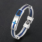 Pulsera de Cable de Cruz Multicolor: Estilo de Fe y Devoción Duradera