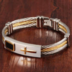 Pulsera de Cable de Cruz Multicolor: Estilo de Fe y Devoción Duradera