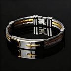 Pulsera de Cable de Cruz Multicolor: Estilo de Fe y Devoción Duradera