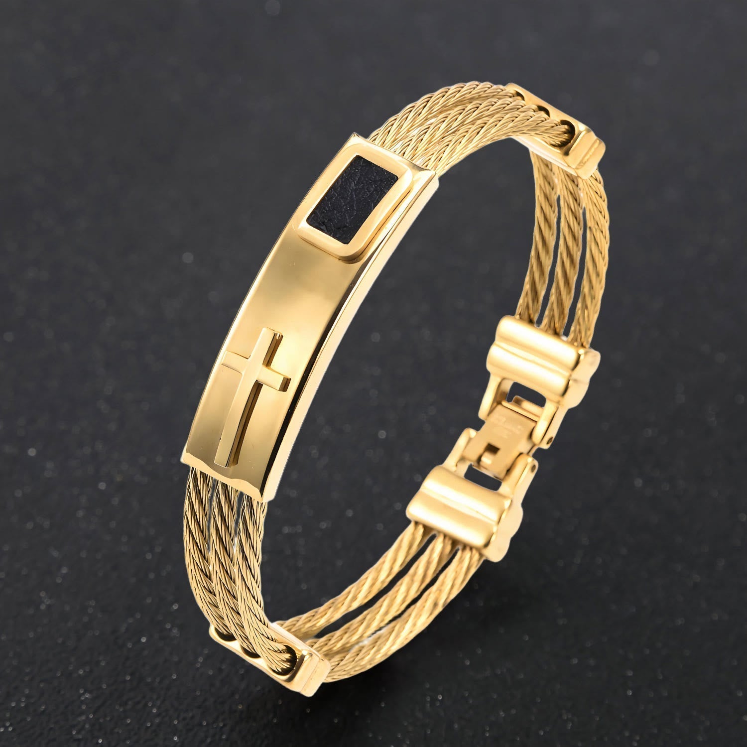 Pulsera de Cable de Cruz Multicolor: Estilo de Fe y Devoción Duradera