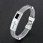 Pulsera de Cable de Cruz Multicolor: Estilo de Fe y Devoción Duradera