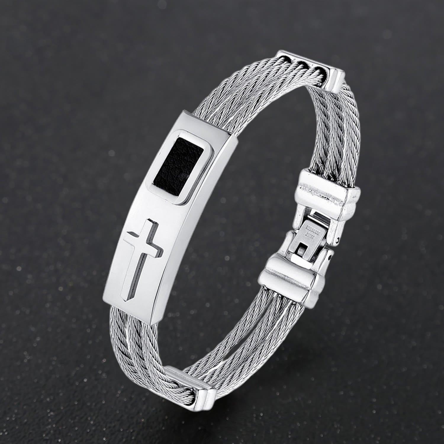 Pulsera de Cable de Cruz Multicolor: Estilo de Fe y Devoción Duradera