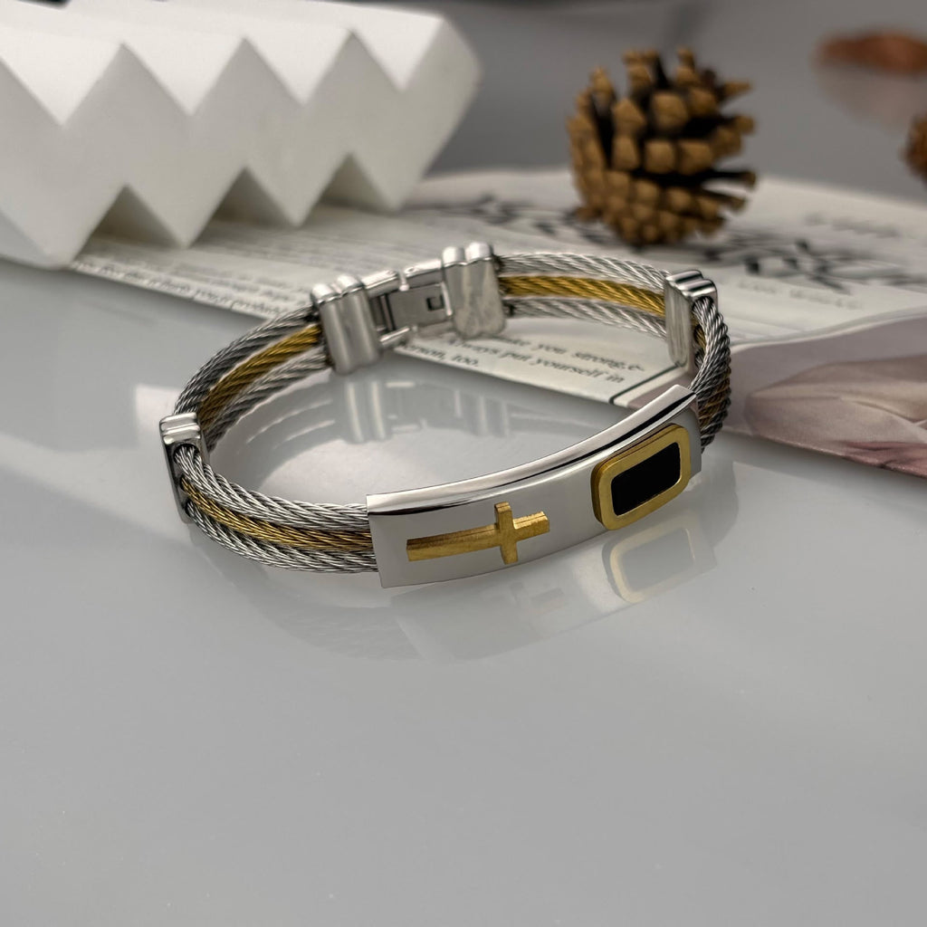 Pulsera de Cable de Cruz Multicolor: Estilo de Fe y Devoción Duradera