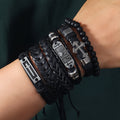 Set de 6 Pulseras de Cuero de Fe: Devoción y Estilo