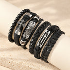 Faith-Driven Leather Bracelet Set of 6