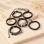 Faith-Driven Leather Bracelet Set of 6