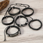 Set de 6 Pulseras de Cuero de Fe: Devoción y Estilo