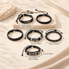 Faith-Driven Leather Bracelet Set of 6