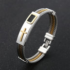 Pulsera de Cable de Cruz Multicolor: Estilo de Fe y Devoción Duradera