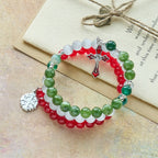 Pulsera Rosario de Ágata Jade de Navidad: Fe y Devoción Festiva