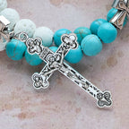 Pulsera Rosario de Yeso y Turquesa: Devoción y Calma Celestial
