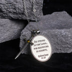 Collar con Dije de San Miguel con Espada y Escudo Ovalado en Dos Tonos