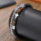 Pulsera de Ojo de Tigre y Ónix Negro: Identidad de Fe y Devoción Eterna