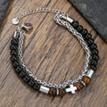 Pulsera de Ojo de Tigre y Ónix Negro: Identidad de Fe y Devoción Eterna