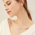 Collar de Cruz Semilla de Mostaza y Montaña: Perseverancia de la Fe