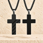 Tri-Color Cross Necklace with American Flag & Scripture