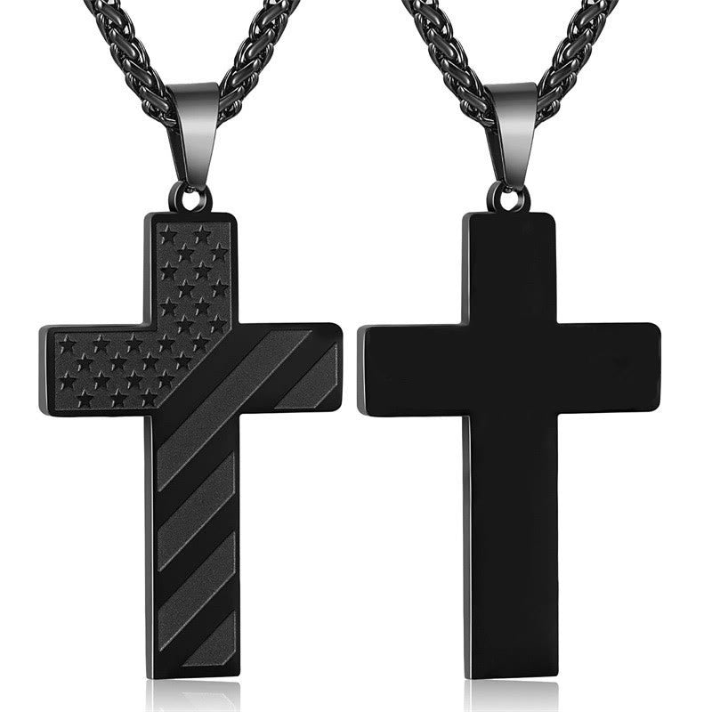 Collar de Cruz Tricolor con Bandera y Escritura: Expresión Patriótica
