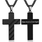 Collar de Cruz Tricolor con Bandera y Escritura: Expresión Patriótica