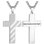 Collar de Cruz Tricolor con Bandera y Escritura: Expresión Patriótica