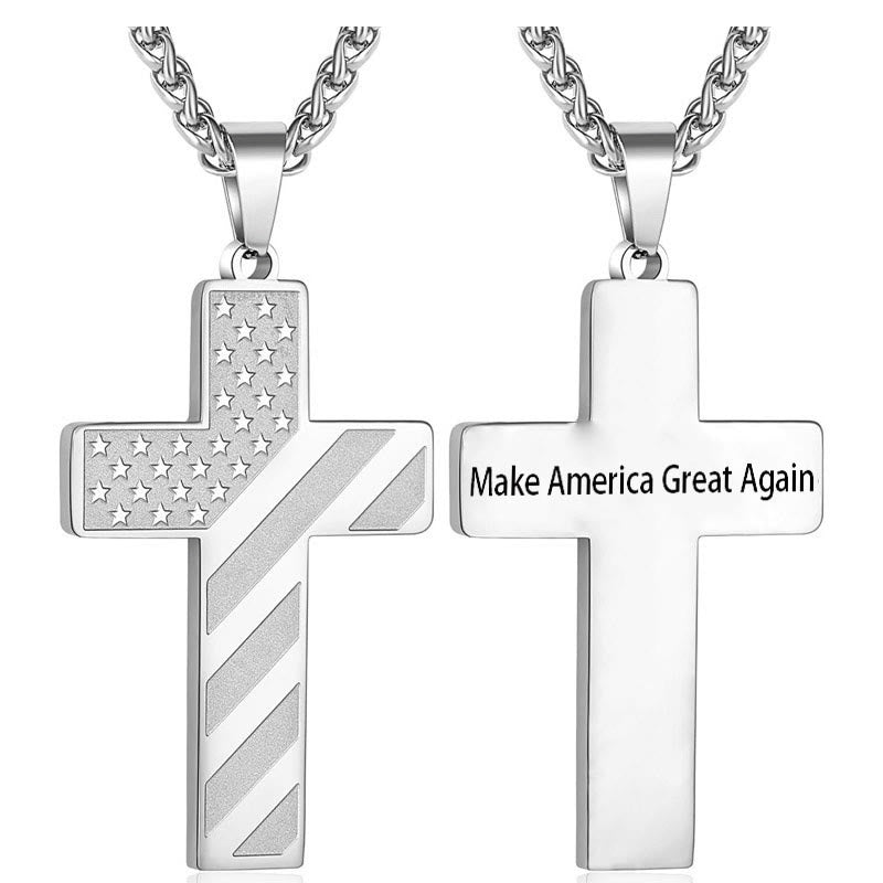 Collar de Cruz Tricolor con Bandera y Escritura: Expresión Patriótica