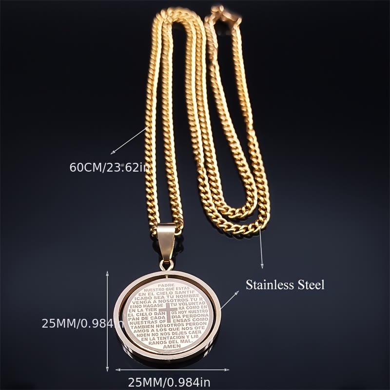 Collar con Dije Giratorio del Padre Nuestro: Devoción y Versatilidad Sagrada