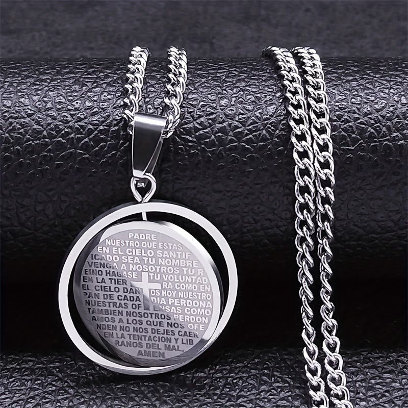 Collar con Dije Giratorio del Padre Nuestro: Devoción y Versatilidad Sagrada