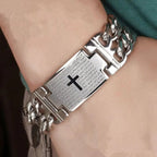 Pulsera de Cruz y Oración: Texto Sagrado y Moda con Carácter