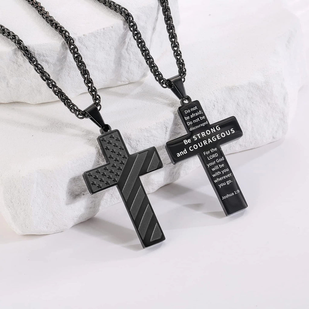 Collar de Cruz Tricolor con Bandera y Escritura: Expresión Patriótica