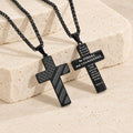 Tri-Color Cross Necklace with American Flag & Scripture
