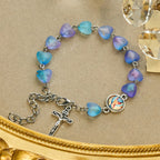 Rosario y Pulsera de Corazón y Mariposa Azul: Devoción y Espiritualidad con Arte