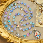 Rosario y Pulsera de Corazón y Mariposa Azul: Devoción y Espiritualidad con Arte