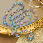 Rosario y Pulsera de Corazón y Mariposa Azul: Devoción y Espiritualidad con Arte