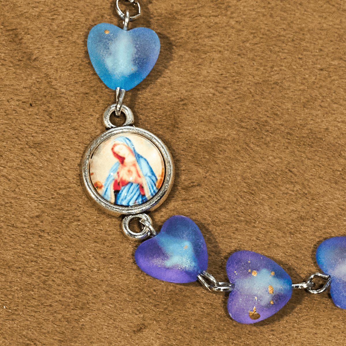 Rosario y Pulsera de Corazón y Mariposa Azul: Devoción y Espiritualidad con Arte