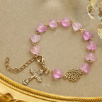 Rosario y Pulsera de Corazón y Mariposa Rosa: Devoción y Espiritualidad con Arte