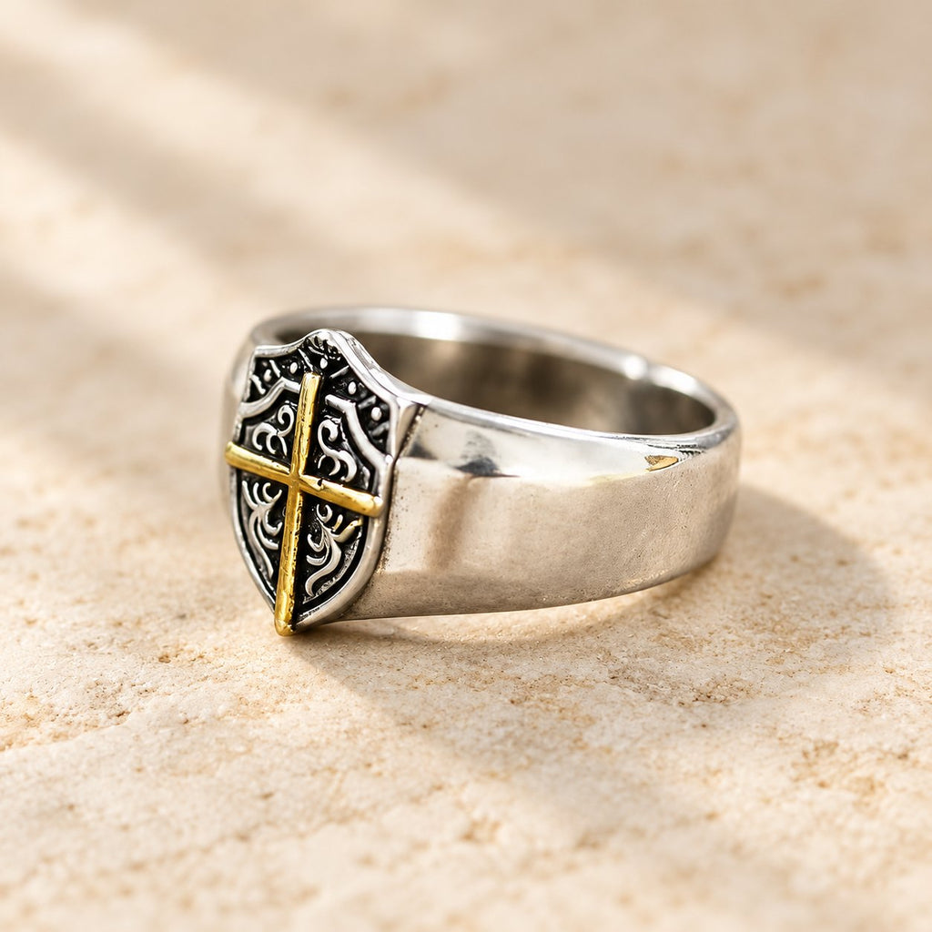 Shield Cross Ring
