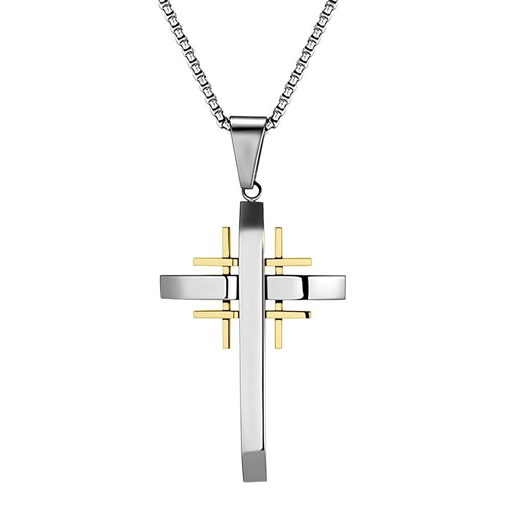 Collar con Dije de Cruz Geométrica: Fe Moderna y Devoción con Estilo