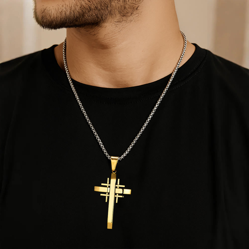 Collar con Dije de Cruz Geométrica: Fe Moderna y Devoción con Estilo
