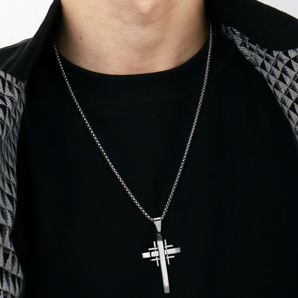 Collar con Dije de Cruz Geométrica: Fe Moderna y Devoción con Estilo