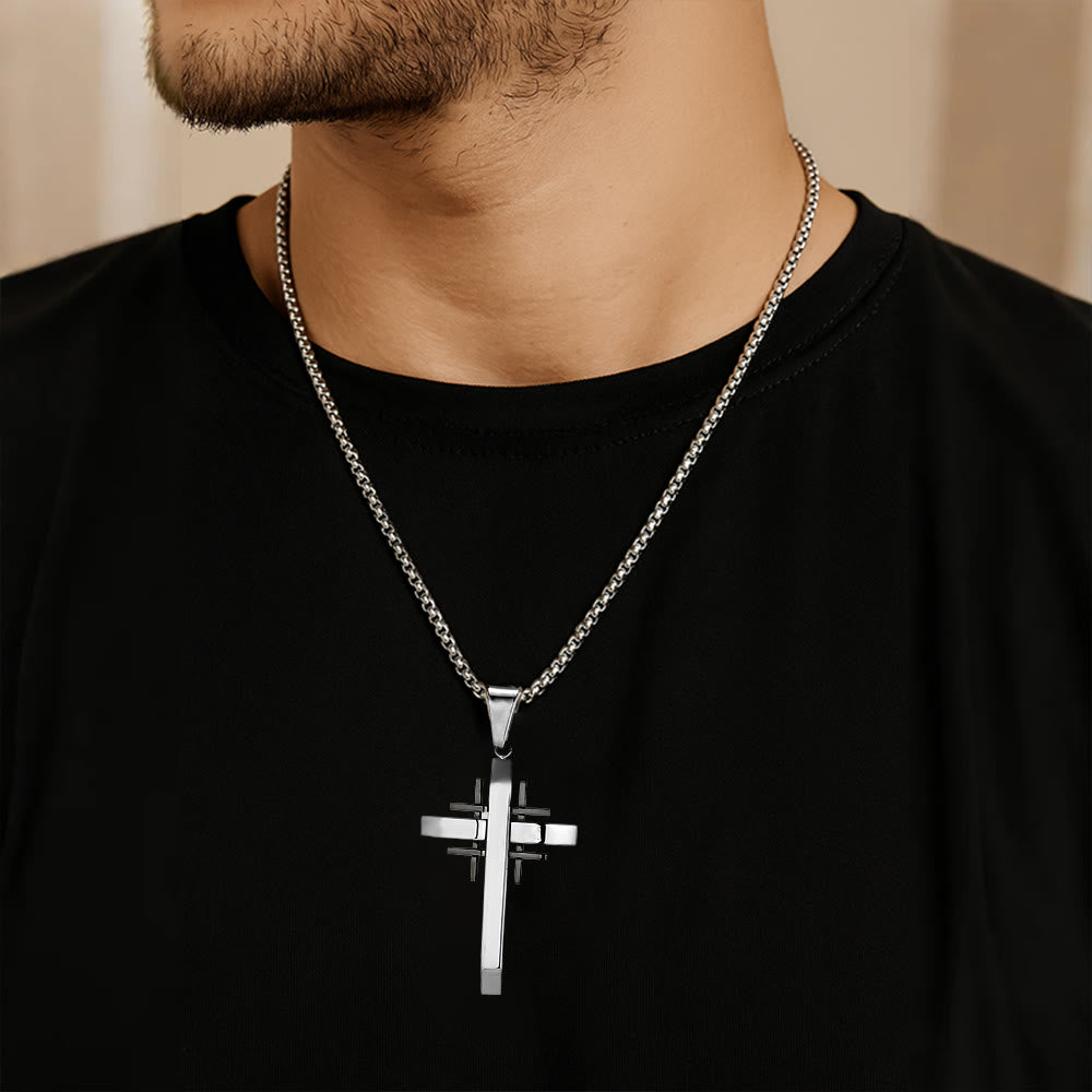 Collar con Dije de Cruz Geométrica: Fe Moderna y Devoción con Estilo