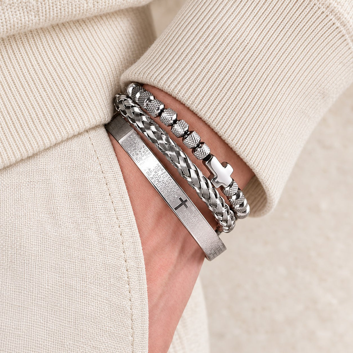 Stackable Cross Bracelet Set
