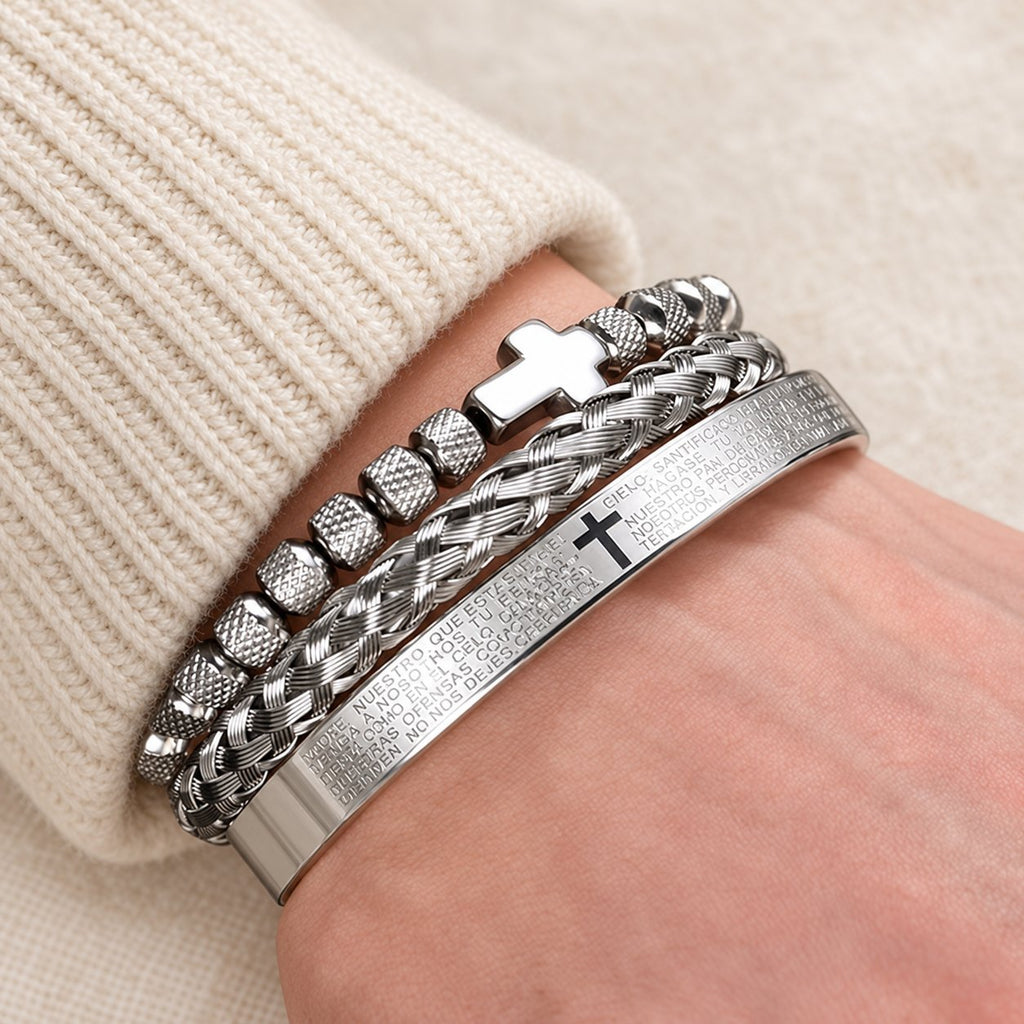 Stackable Cross Bracelet Set