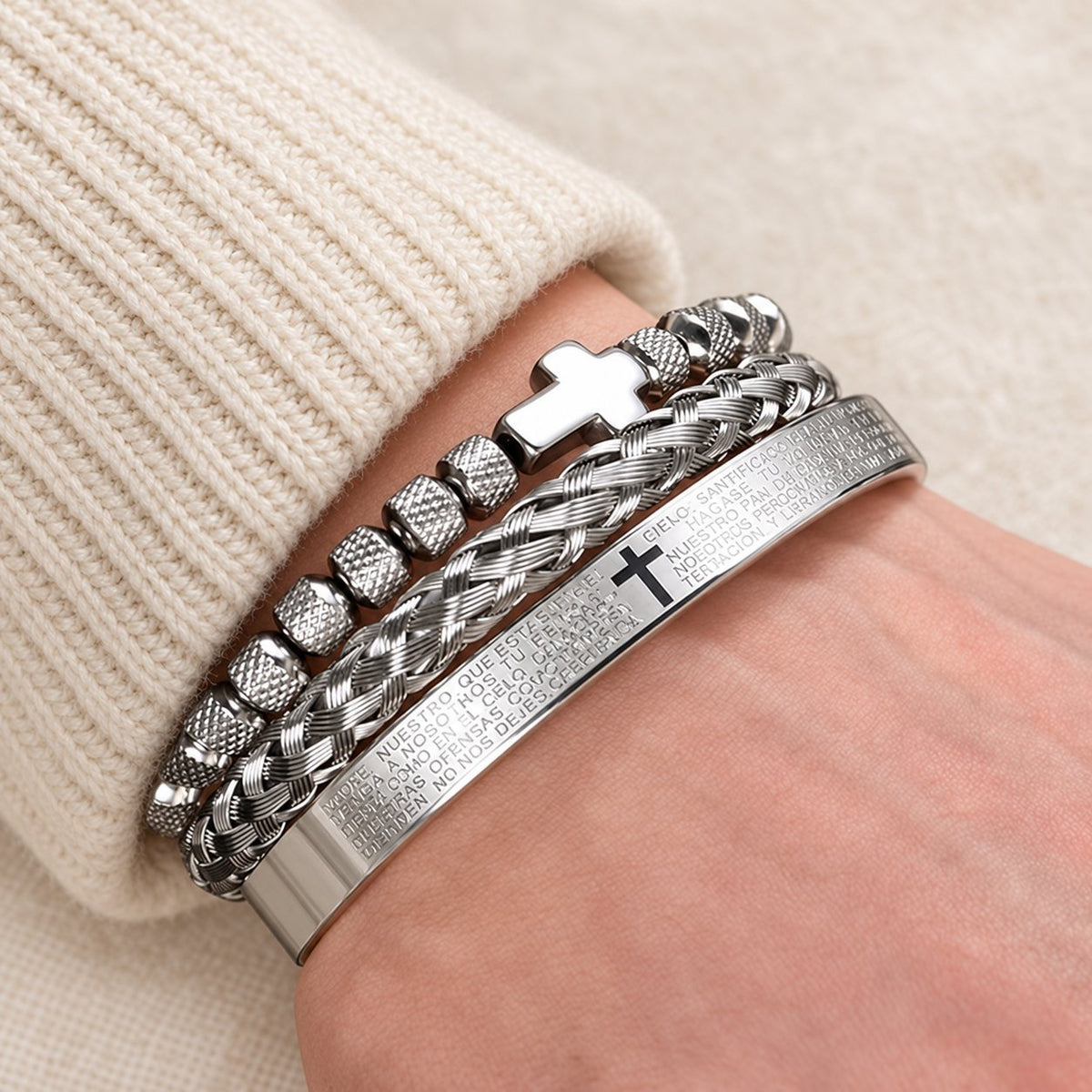 Stackable Cross Bracelet Set