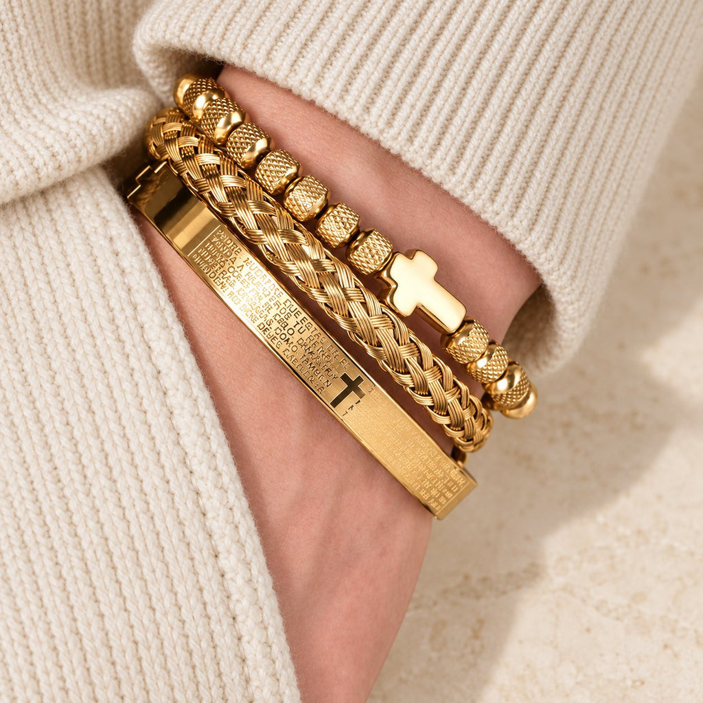 Stackable Cross Bracelet Set