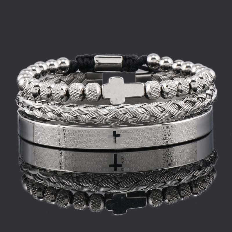 Set de Pulseras de Cruz Apilables: Fe Integrada a la Moda