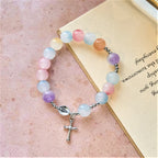 Pulsera de Oración con Cuentas UV que Cambian de Color en Tonos Pastel con la Virgen