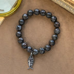 Pulsera Brillante de Piedra de Fuego que Cambia de Color con Dije Ichthus