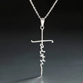 Cruz de Fe con Letra Elegante: Dije de Fe y Joyería para el Día a Día